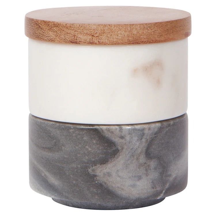 Salière en marbre blanc et ardoise