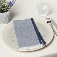 Lot de 4 serviettes en chambray bleu nuit