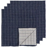 Serviettes de table double tissage Midnight – Lot de 4