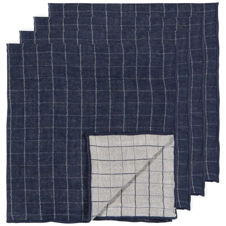 Serviettes de table double tissage Midnight – Lot de 4