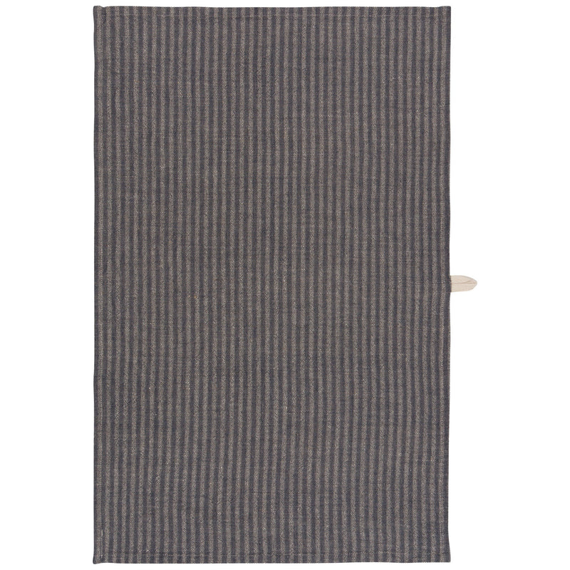 Midnight Stripe Linen and Cotton Dishtowel