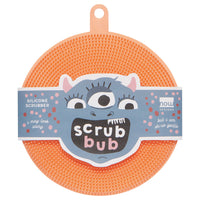 Scrub Bub Lavette en silicone pêche