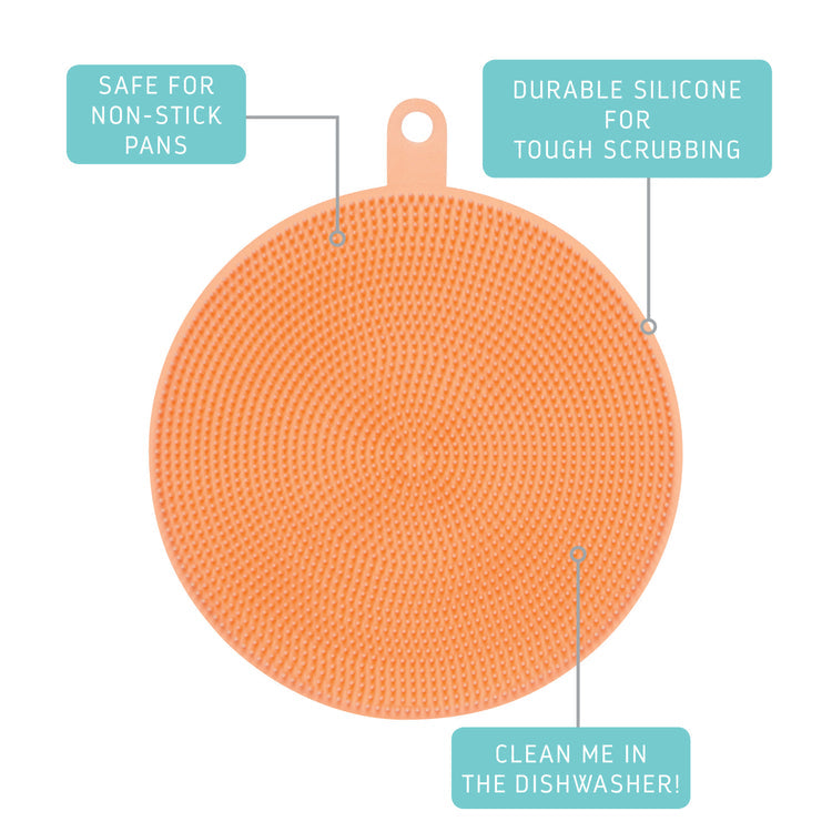 Scrub Bub Peach Silicon Scrubber