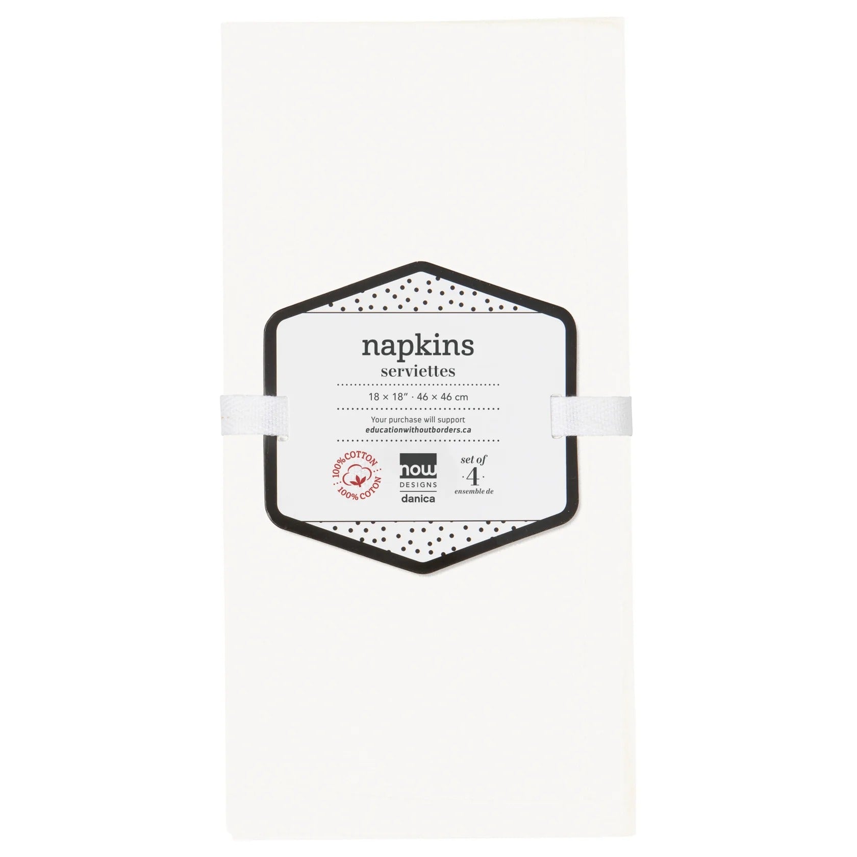 Lot de 4 serviettes Spectrum blanches