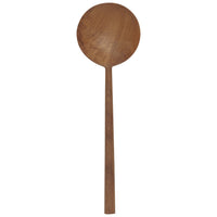 Couverts à salade ronds en bois de teck, lot de 2