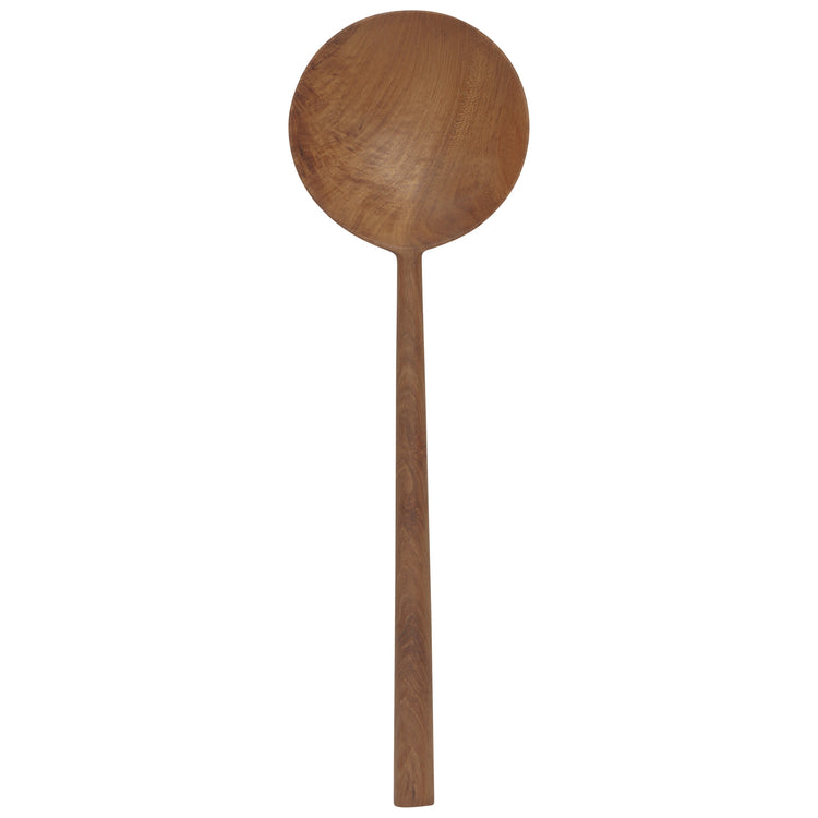 Couverts à salade ronds en bois de teck, lot de 2