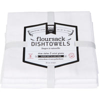 Torchon de cuisine blanc en coton, lot de 3