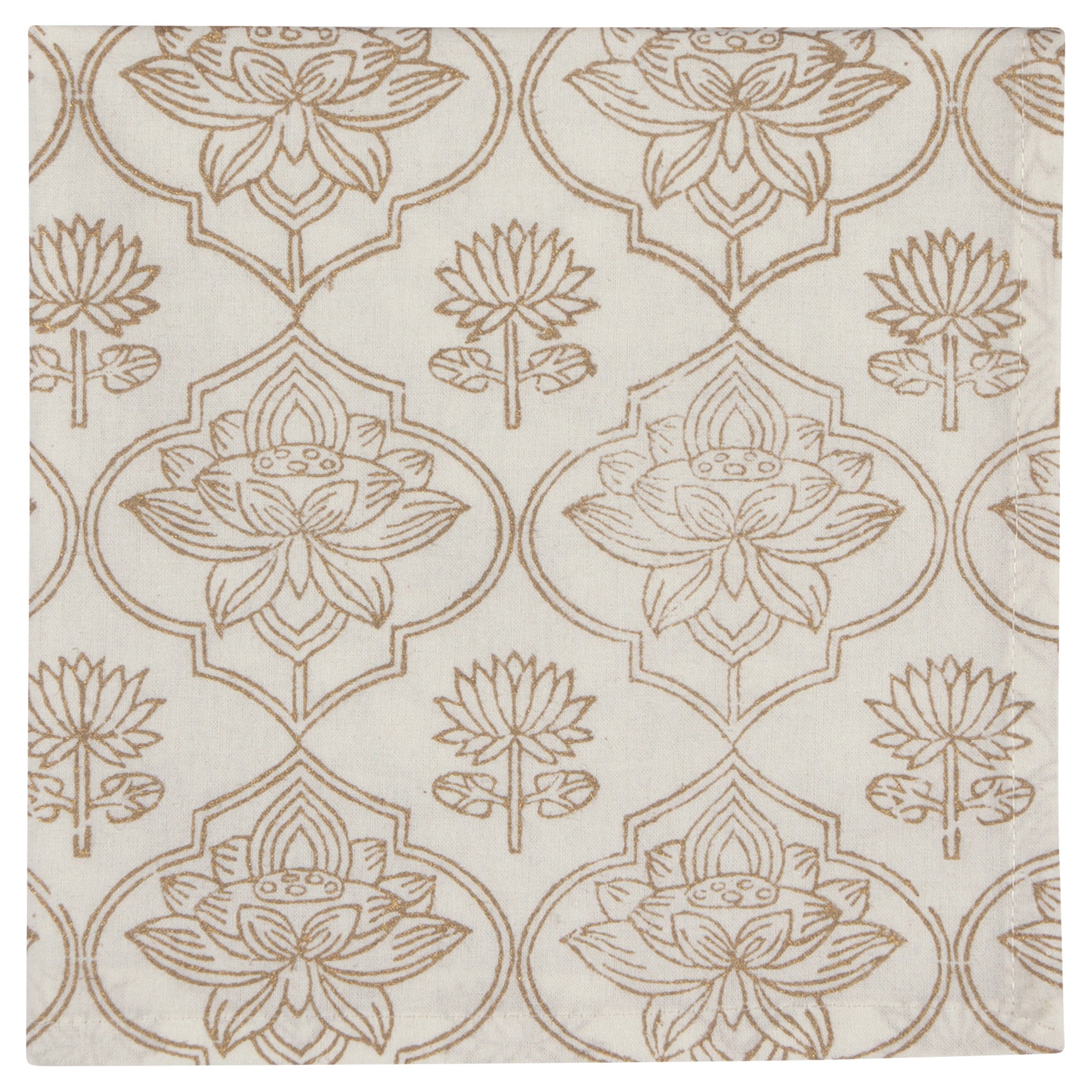 Block Print Lotus Napkins Set of 4