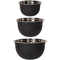 Matte Steel Black Mixing Bowls Set of 3
