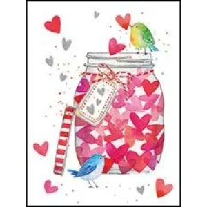 Mini Greeting Card - Bird on Heart Jar