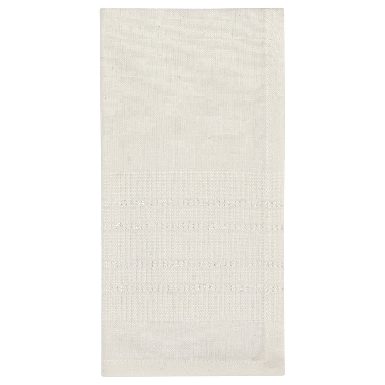 Lot de 4 serviettes tissées blanches Estela