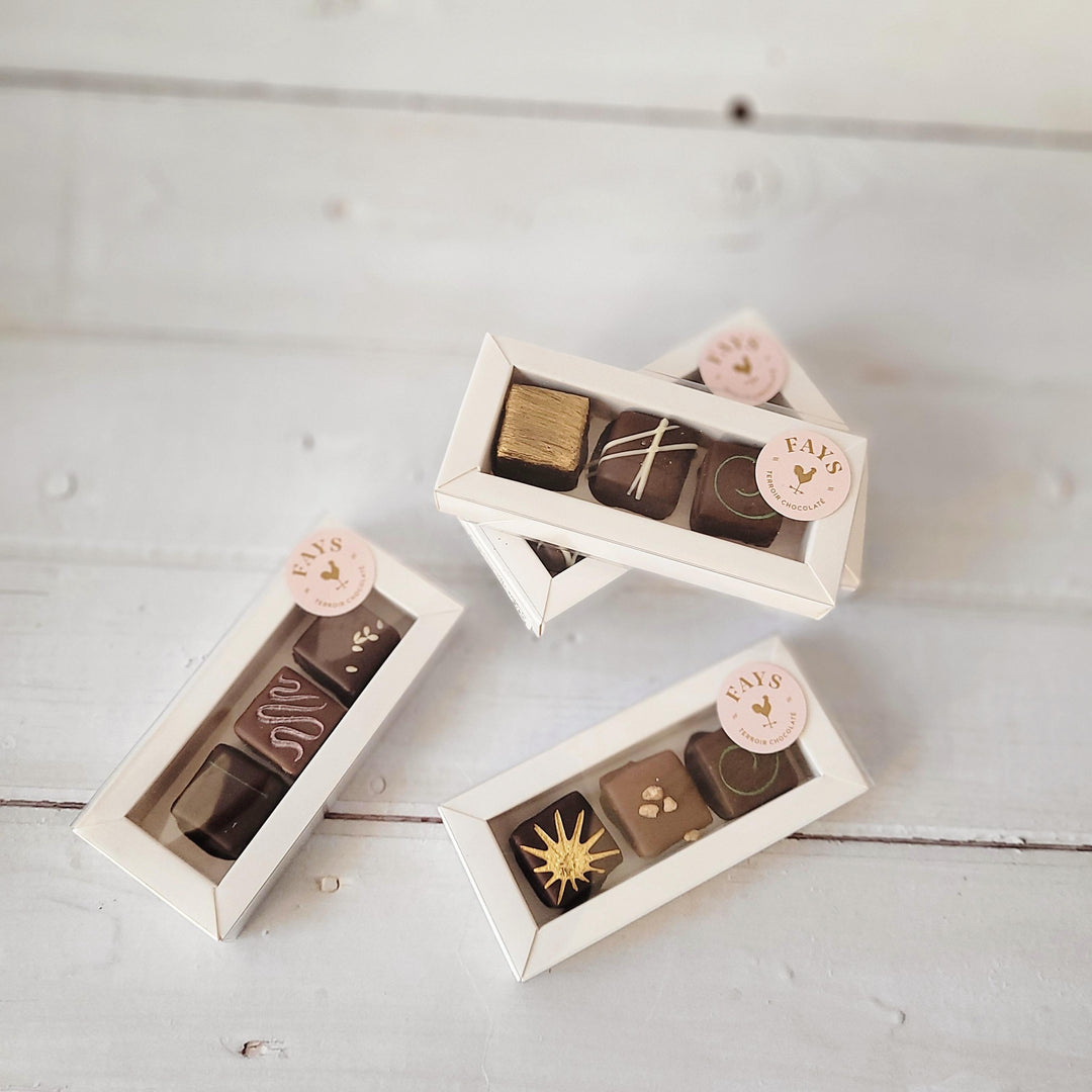 Coffret de 3 chocolats fins artisanaux - Sélection faite à la main
