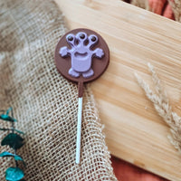 Sucette artisanale d'Halloween au chocolat au lait 25g