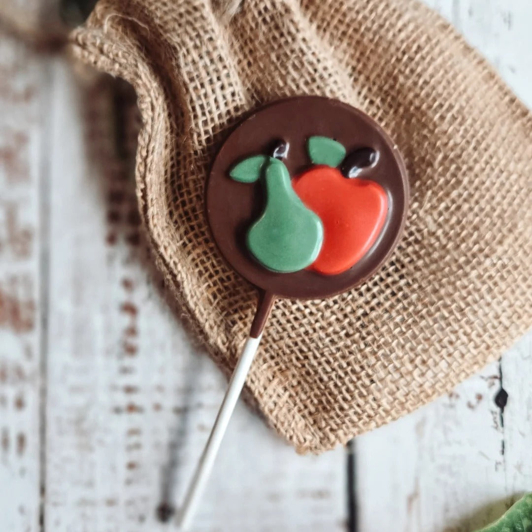Sucette artisanale au chocolat au lait « Récolte d'automne » 25g