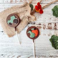 Sucette artisanale au chocolat au lait « Récolte d'automne » 25g