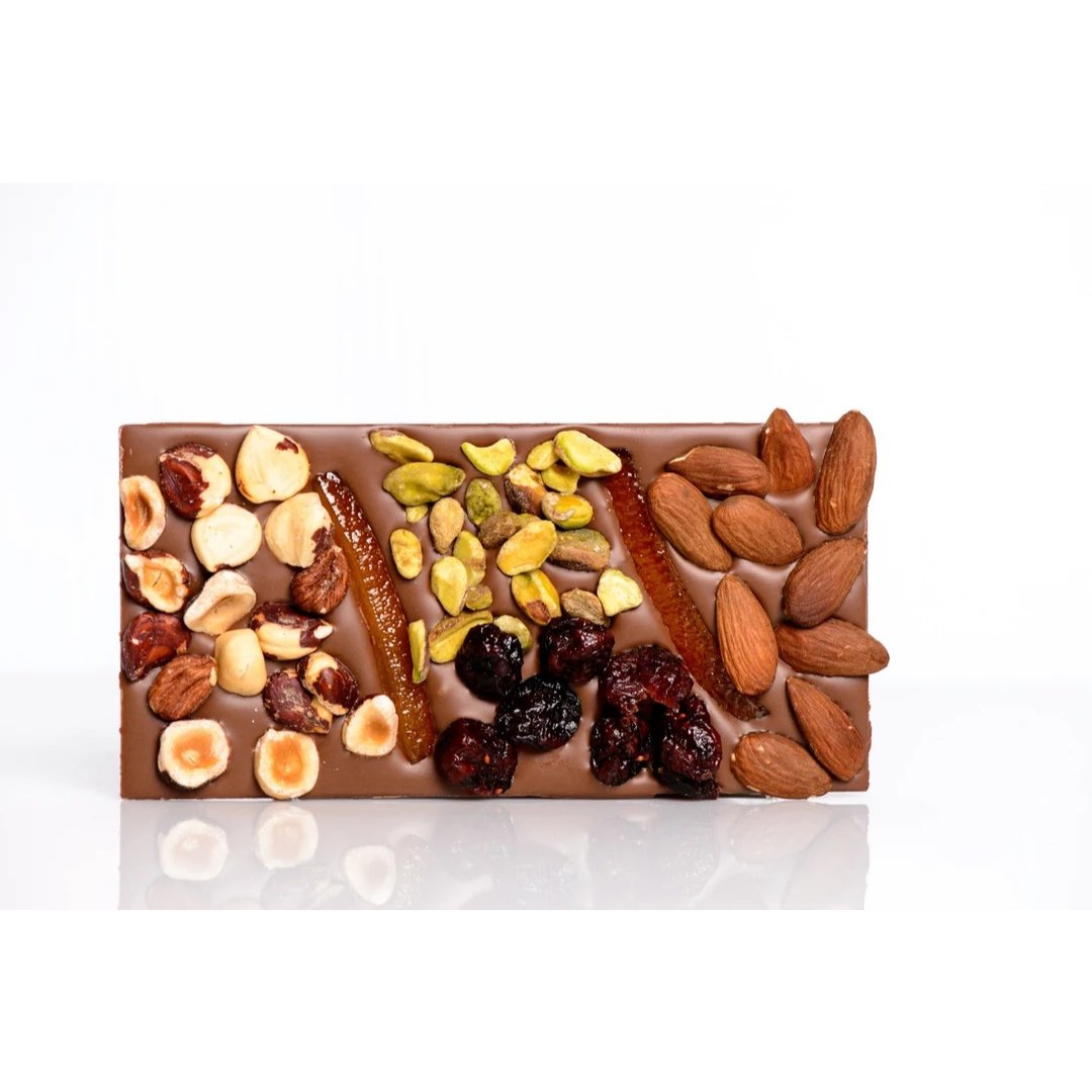 Tablette de chocolat au lait mendiant 100 g