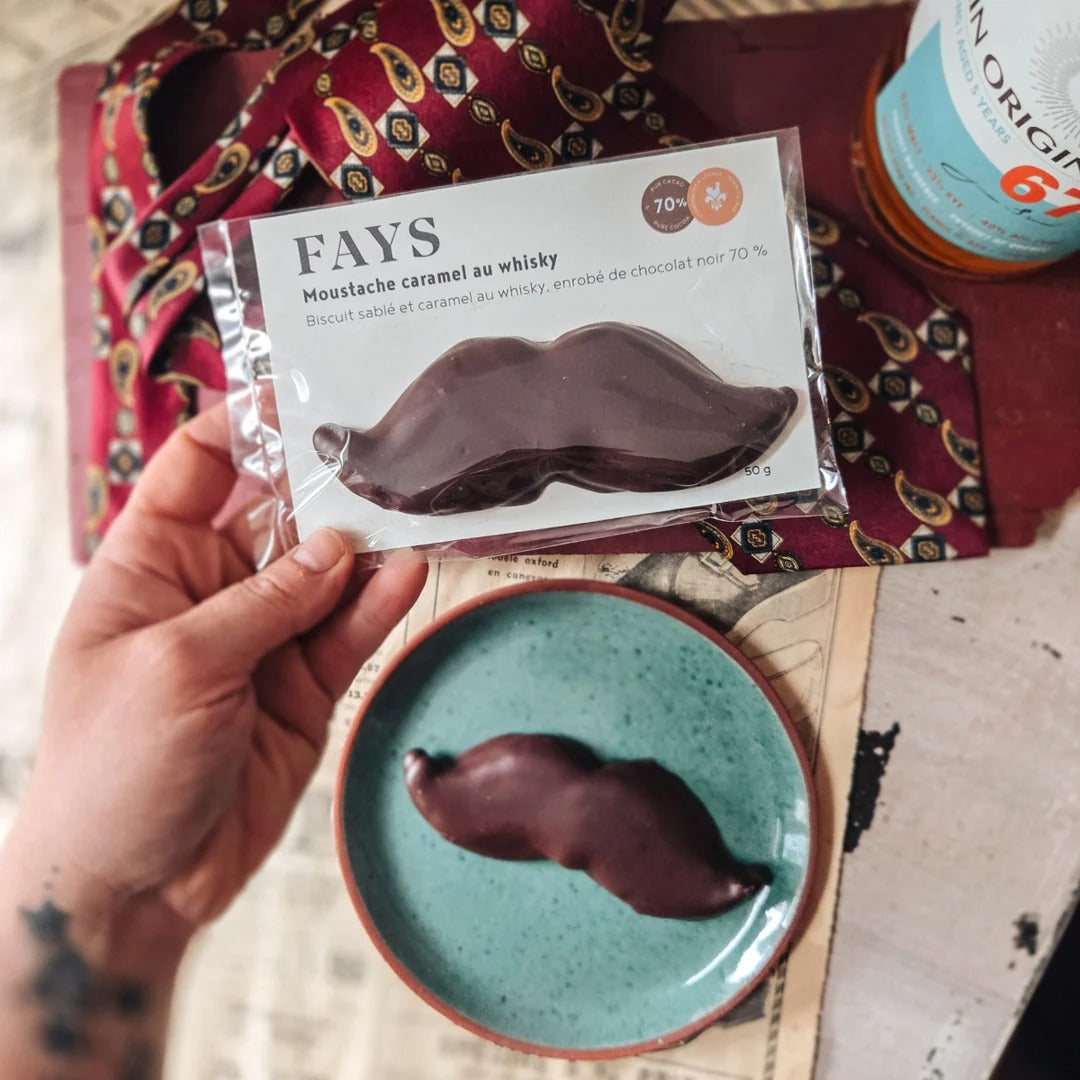 Chocolat noir Moustache au caramel whisky 50g