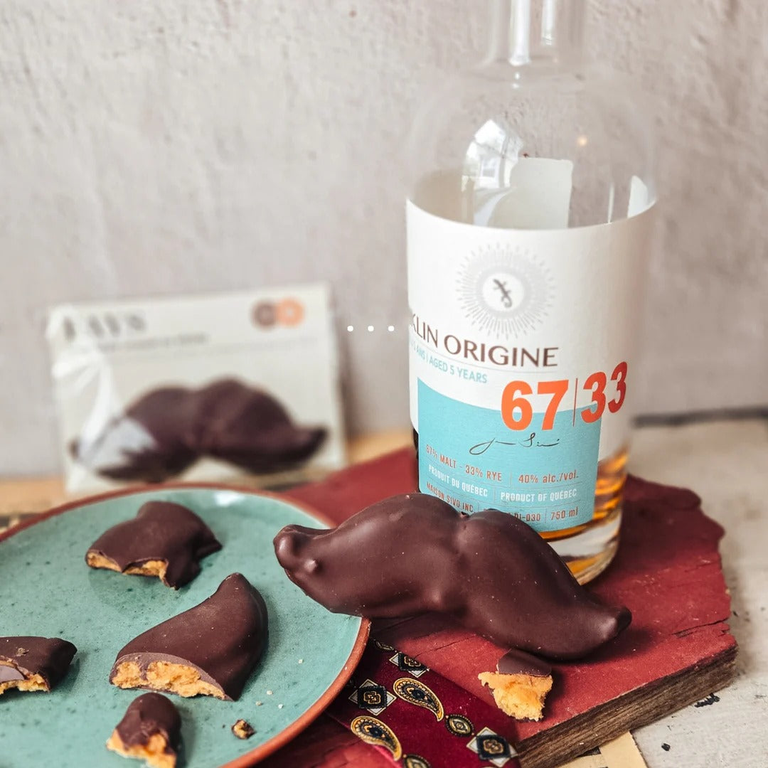 Chocolat noir Moustache au caramel whisky 50g