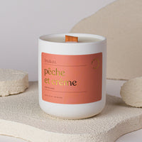 Bougie - Pêche et Crème 8oz