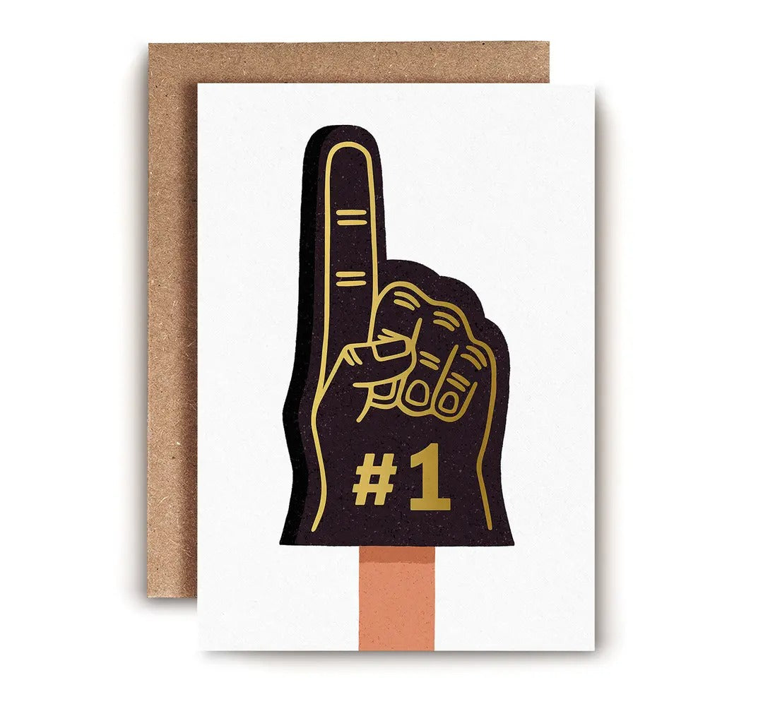#1 Foam Finger Greeting Card 4" x 6"