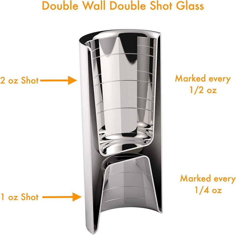 Double Shot Glass in Stainless Steel