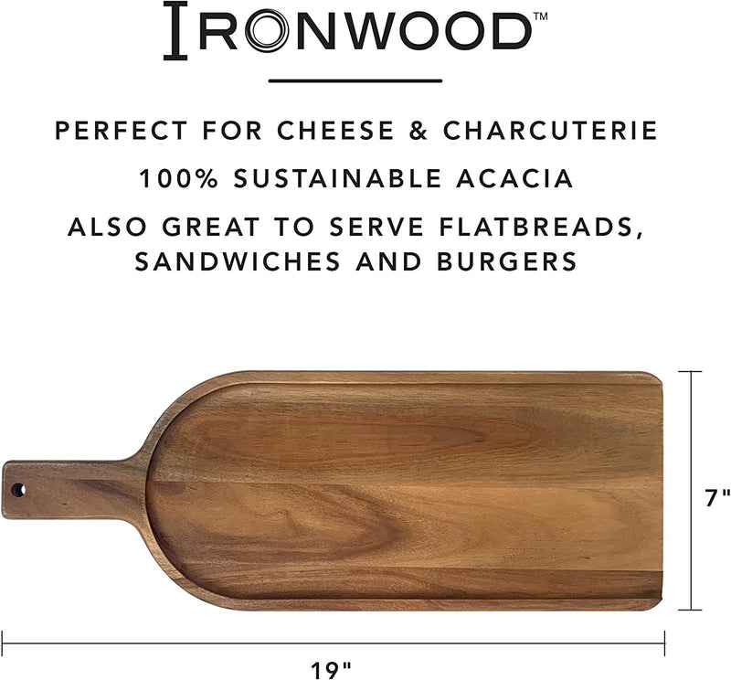 Long Acacia Wood Charcuterie Shovel