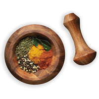Acacia Wood Mortar and Pestle - AS IS