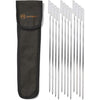 12 Stainless Steel Paddle Skewers and Canvas Bag