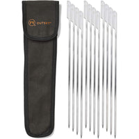 12 Stainless Steel Paddle Skewers and Canvas Bag