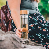 Bouteille d'eau avec infuseur en verre à double paroi COPENHAGEN