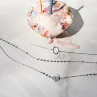 Helios Silver Layered Beads & Medallions Necklace