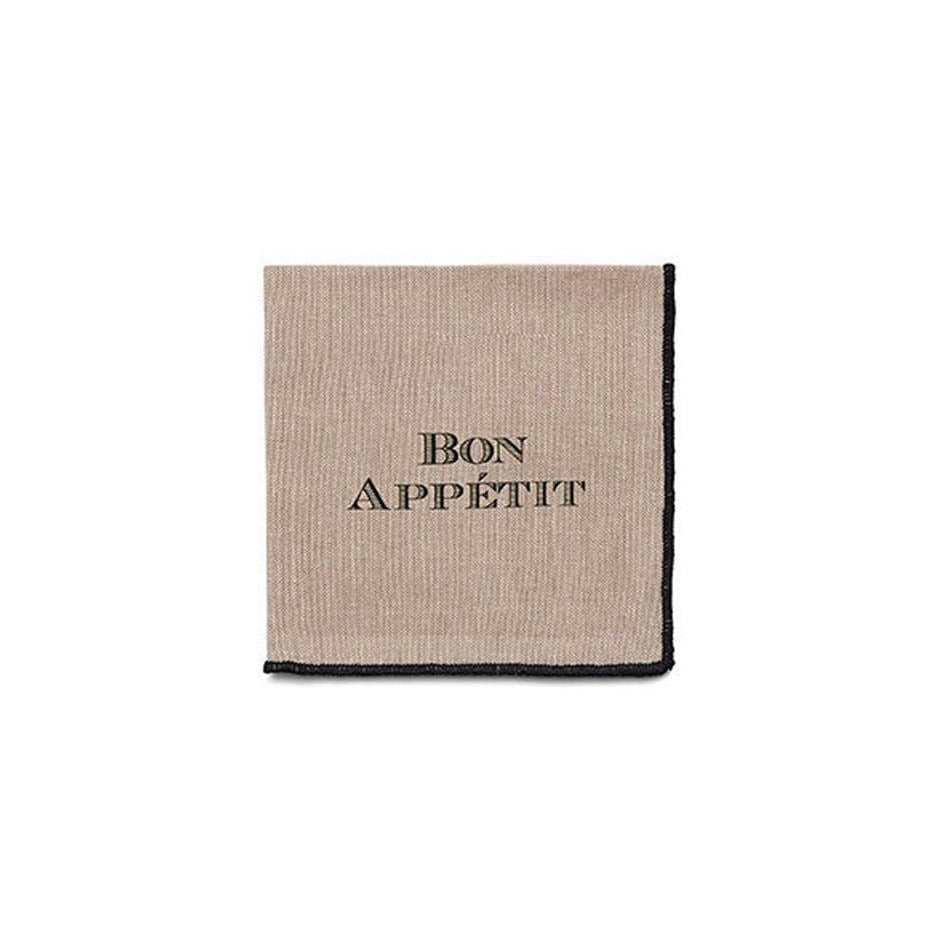 Bon Appetit Cocktail Napkins - Set of 12 - Natural