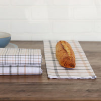 Set Of 3 Neutral Catalina Check Tea Towel