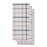 Set Of 3 Neutral Catalina Check Tea Towel