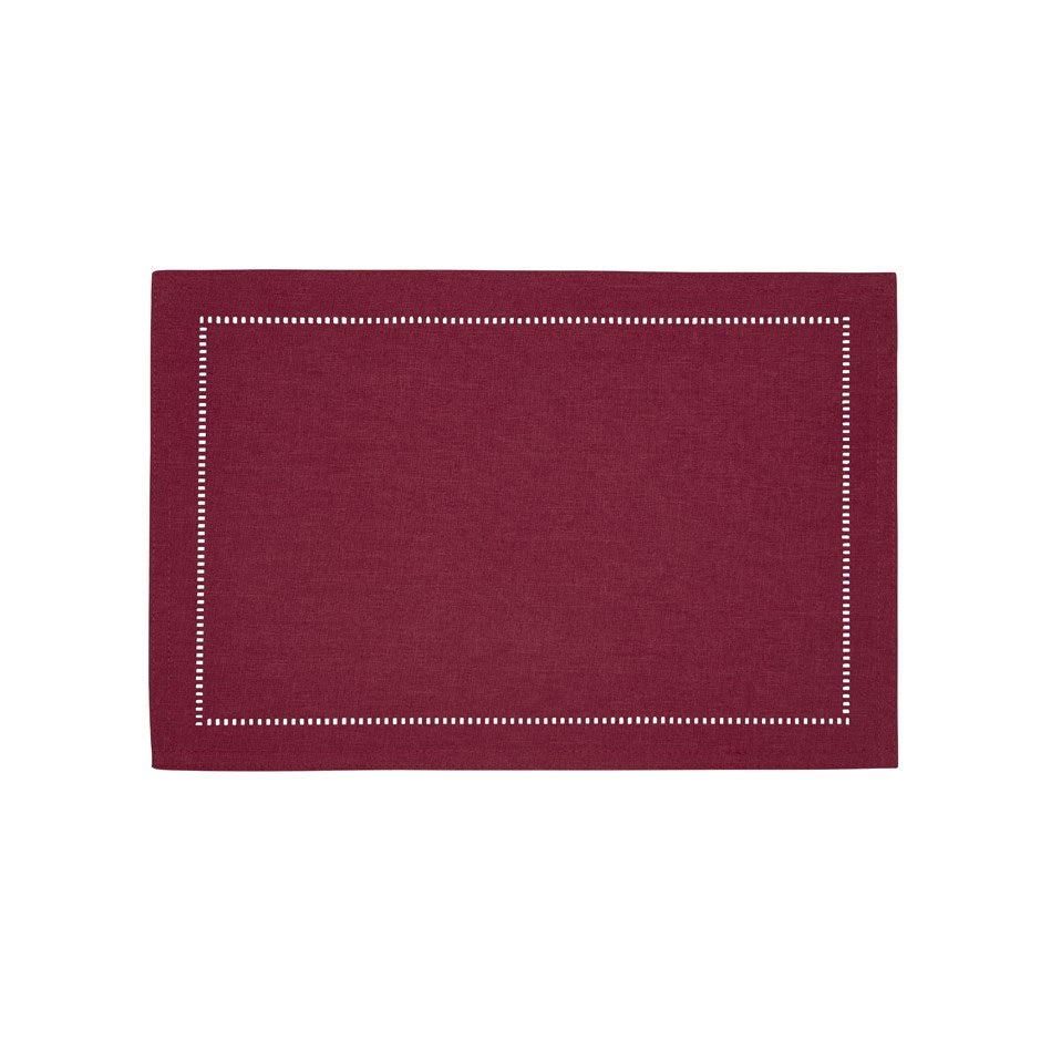 Hemstitch Placemat 13 X 19'' - Wine