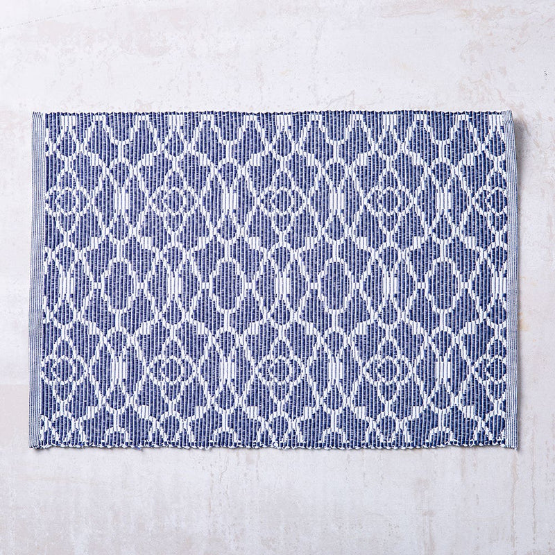 Moroccan Tile Textured Placemat Navy