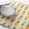Pineapple Printed Drying Mat Black 15" x 20"