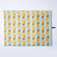 Pineapple Printed Drying Mat Black 15" x 20"