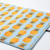 Pineapple Printed Drying Mat Black 15" x 20"