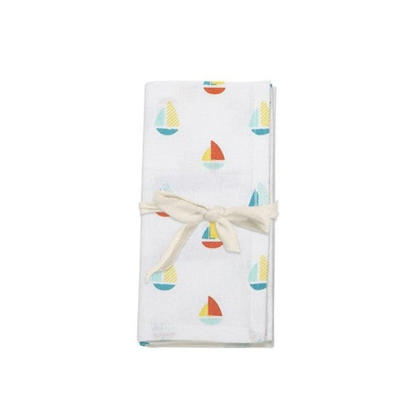 Serviettes de table blanches Voilier - Lot de 4