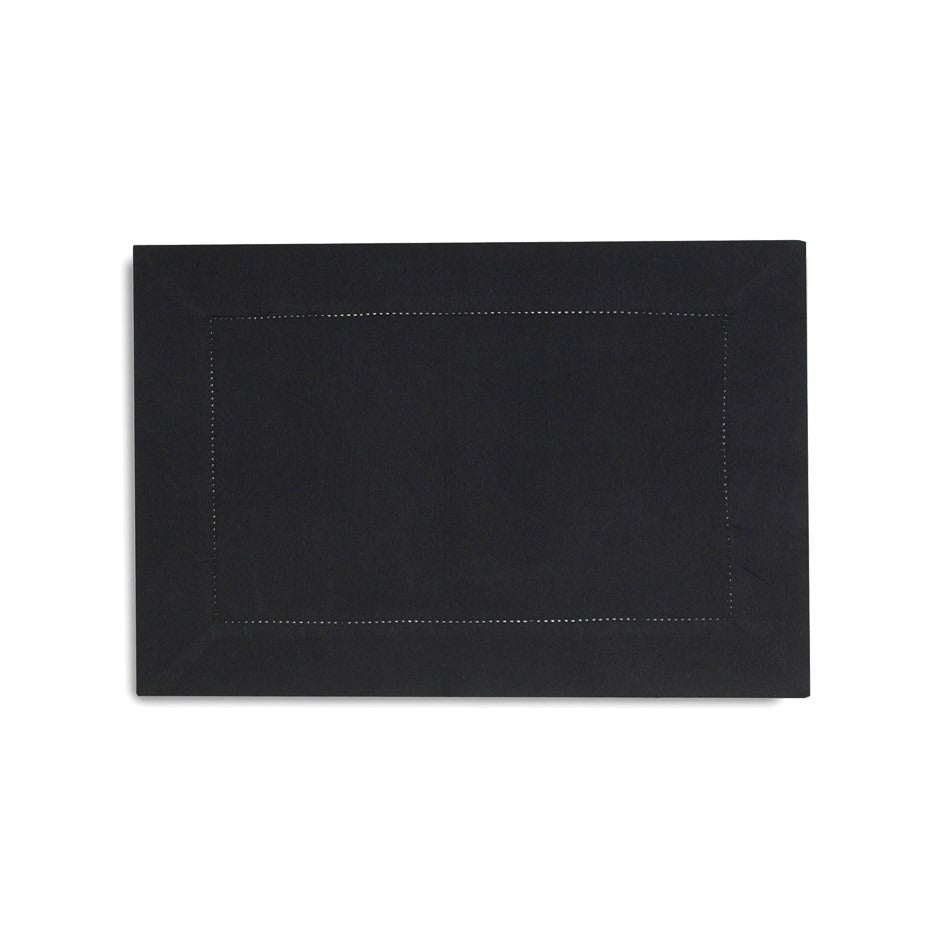 Napperon Vienna Linen en noir 13 x 19 po