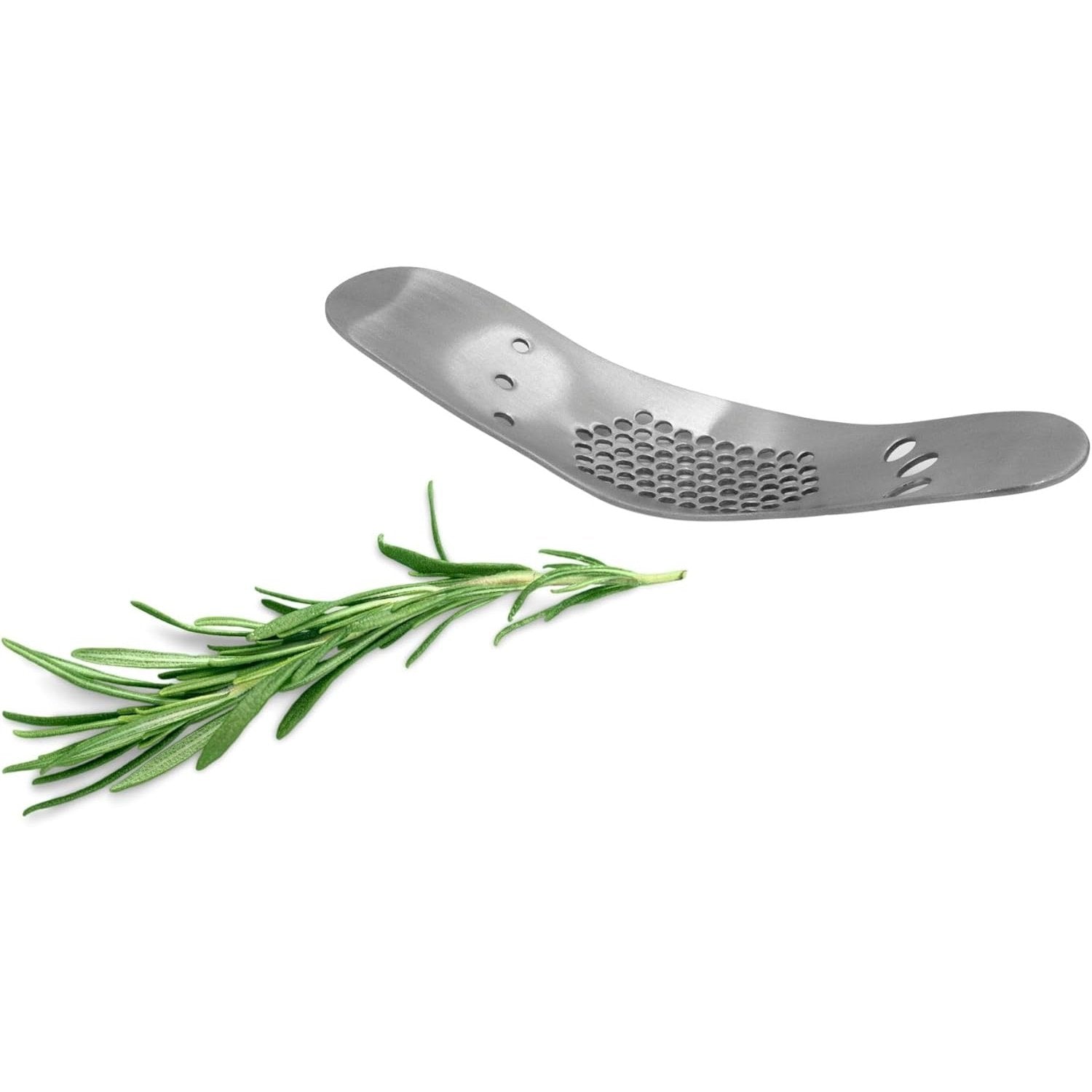 Stainless Steel Garlic Rocker with Built-in Herb Stripper
