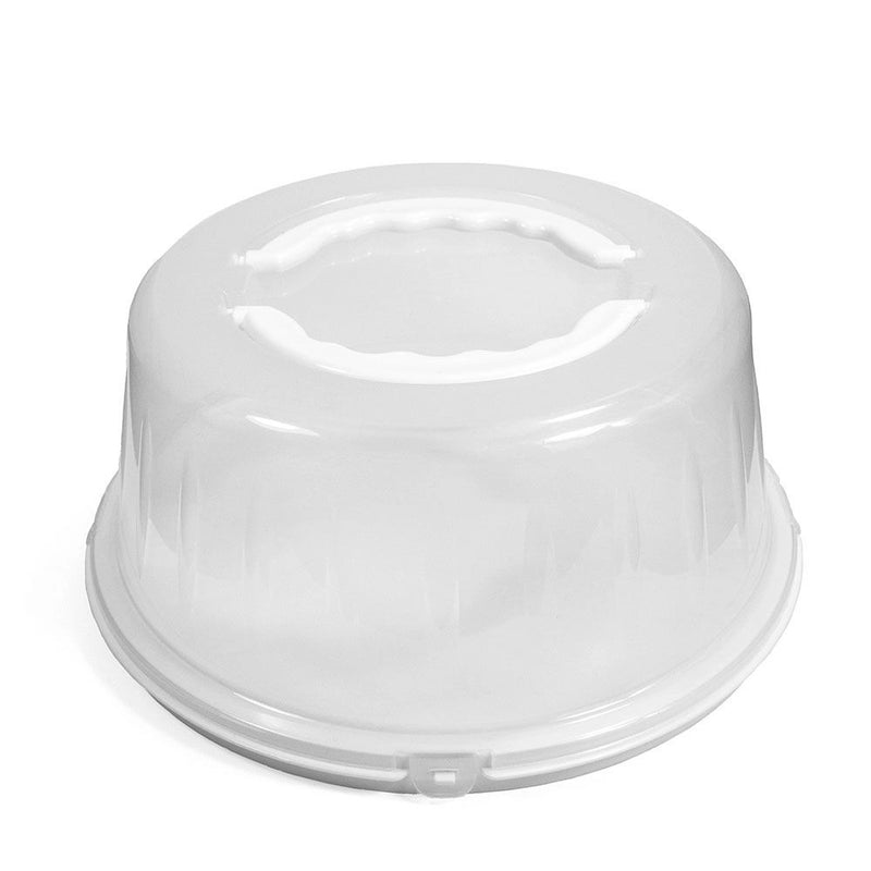 Large Portable Cake Dome Carrier with Handles - White