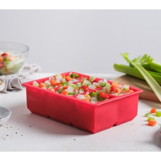 Silicone Jumbo Ice Cube Tray - Red (Makes 6 Large Cubes)