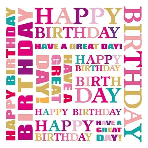 Carte de vœux "Happy Birthday" 5" x 5"