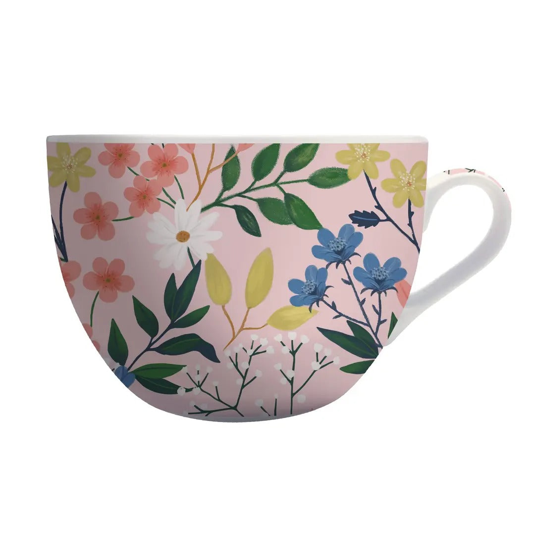 Jardin Bucolique Porcelain Bowl Mug - Pink Floral 500ml
