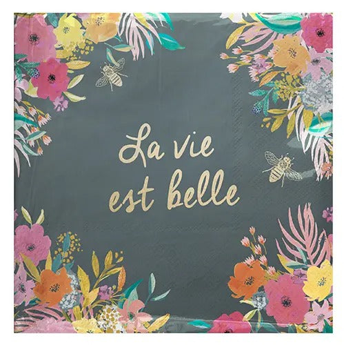 Serviettes en papier "La Vie Est Belle" paquet de 20