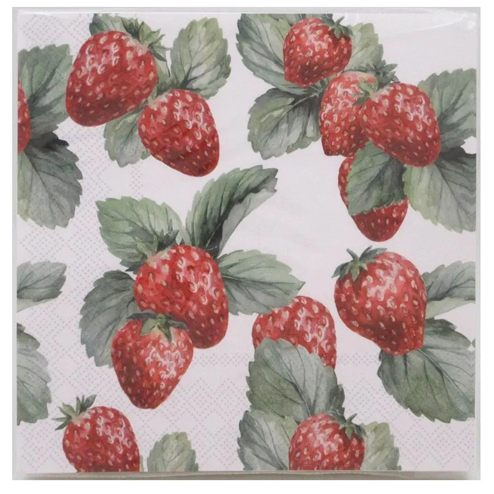 "Strawberries" Paper Napkins 20 Pack