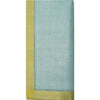 Serviettes de table en lin Azzura, azur et olive - Lot de 4