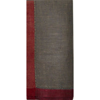 Serviettes Versailles gris fumé et or - Lot de 4